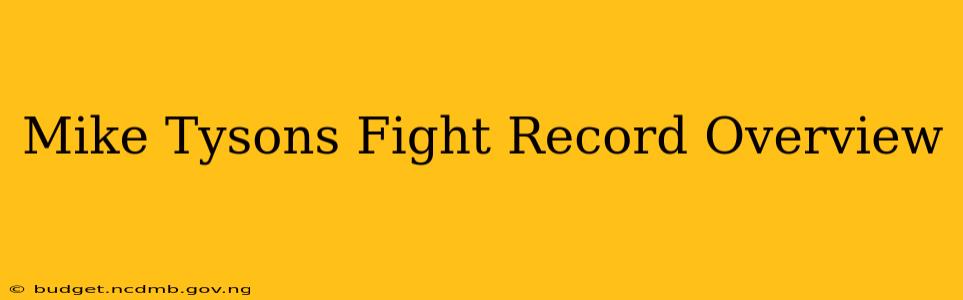 Mike Tysons Fight Record Overview