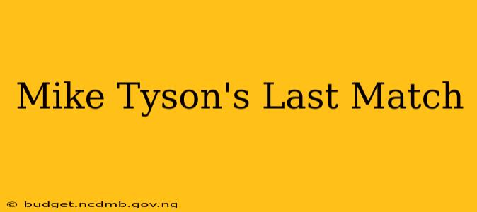 Mike Tyson's Last Match