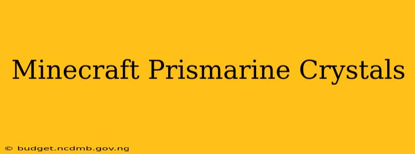 Minecraft Prismarine Crystals