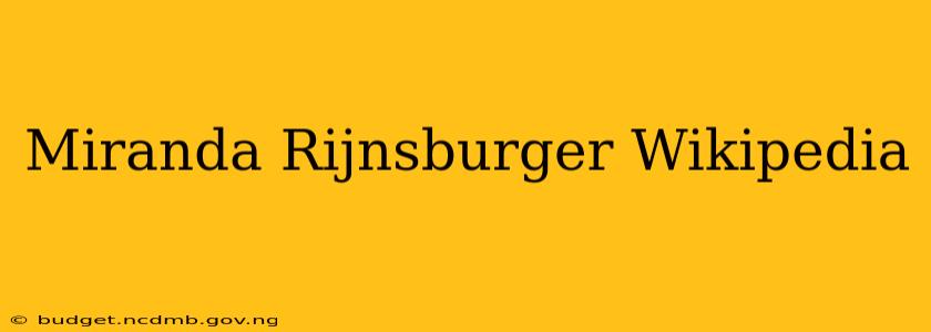 Miranda Rijnsburger Wikipedia