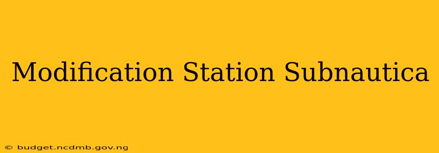 Modification Station Subnautica