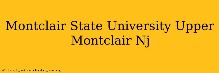 Montclair State University Upper Montclair Nj