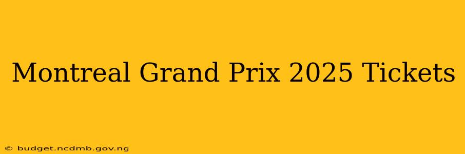 Montreal Grand Prix 2025 Tickets