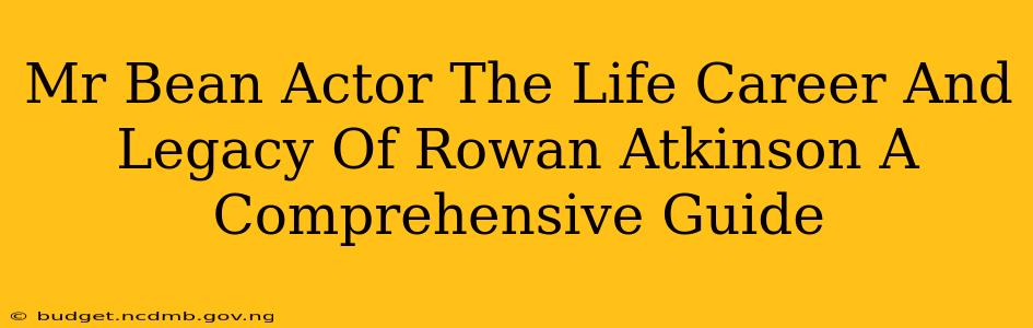 Mr Bean Actor The Life Career And Legacy Of Rowan Atkinson A Comprehensive Guide