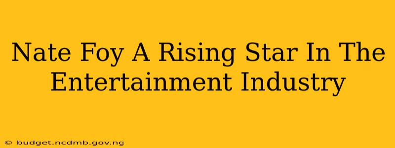 Nate Foy A Rising Star In The Entertainment Industry