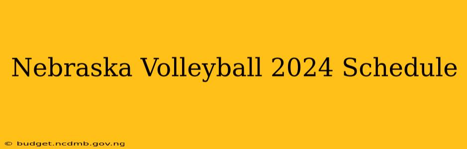 Nebraska Volleyball 2024 Schedule