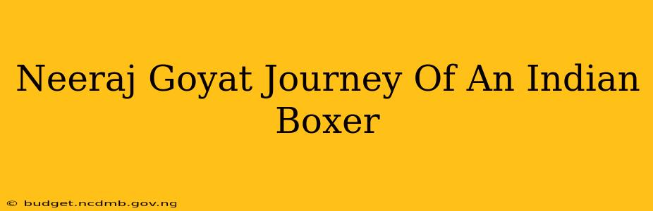 Neeraj Goyat Journey Of An Indian Boxer