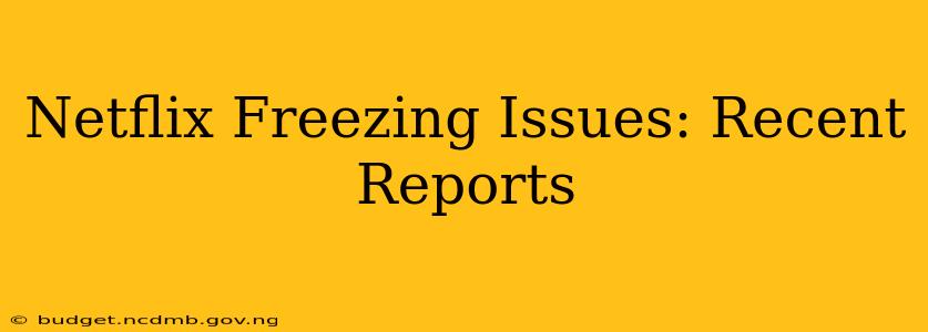 Netflix Freezing Issues: Recent Reports
