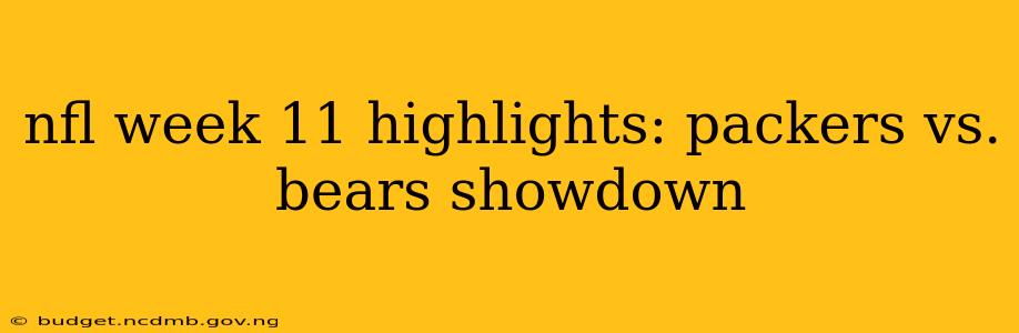 nfl week 11 highlights: packers vs. bears showdown