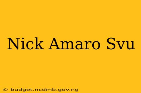 Nick Amaro Svu