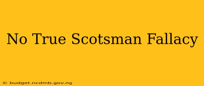 No True Scotsman Fallacy