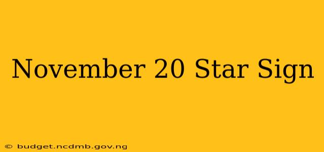 November 20 Star Sign