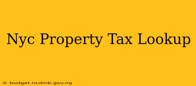 Nyc Property Tax Lookup