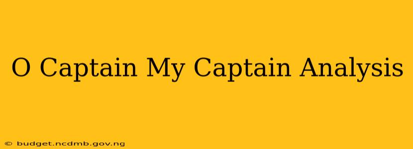 O Captain My Captain Analysis
