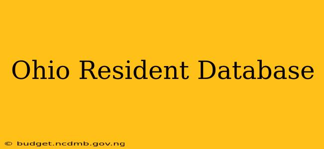 Ohio Resident Database