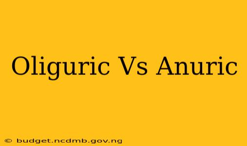 Oliguric Vs Anuric