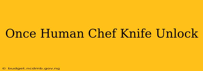 Once Human Chef Knife Unlock