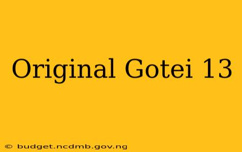 Original Gotei 13