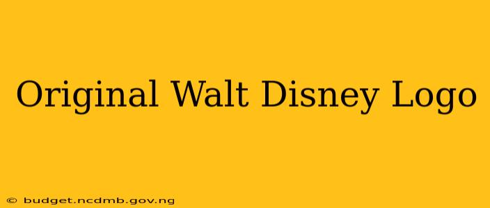 Original Walt Disney Logo