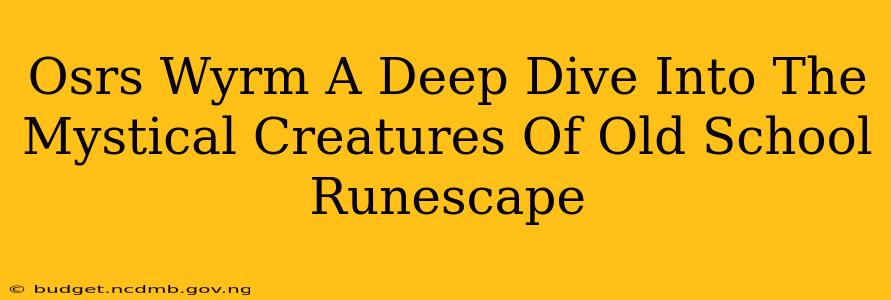 Osrs Wyrm A Deep Dive Into The Mystical Creatures Of Old School Runescape