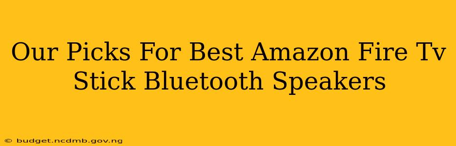 Our Picks For Best Amazon Fire Tv Stick Bluetooth Speakers