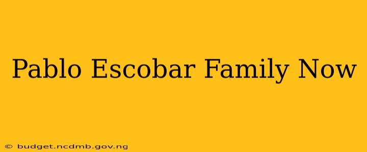 Pablo Escobar Family Now