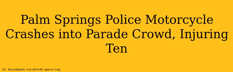 Palm Springs Police Motorcycle Crashes into Parade Crowd, Injuring Ten