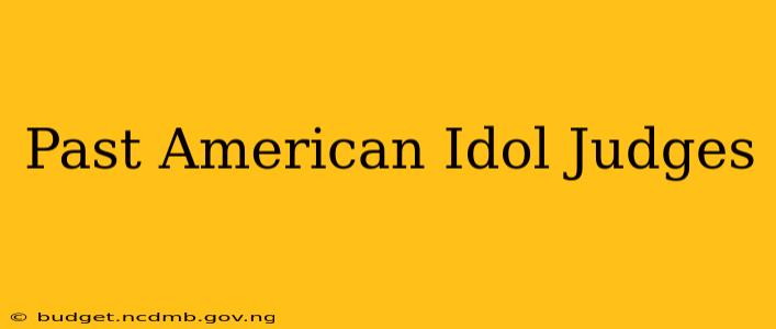 Past American Idol Judges