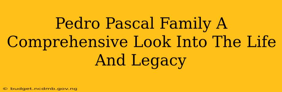Pedro Pascal Family A Comprehensive Look Into The Life And Legacy