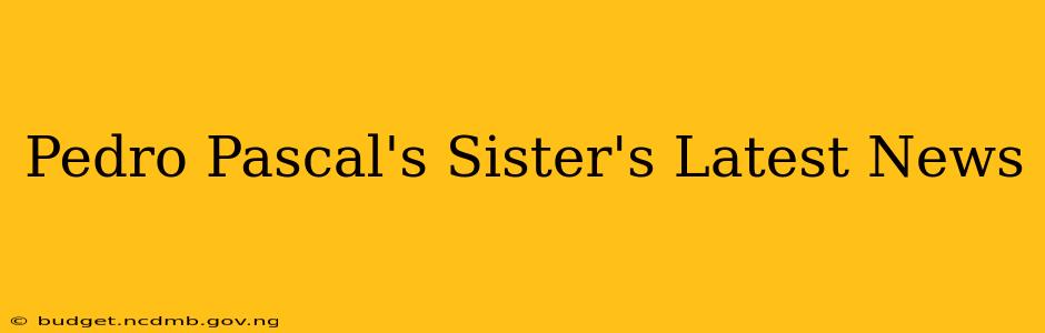 Pedro Pascal's Sister's Latest News