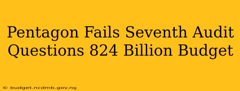 Pentagon Fails Seventh Audit Questions 824 Billion Budget