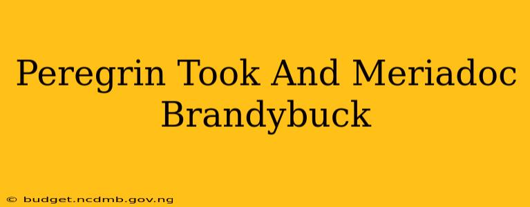 Peregrin Took And Meriadoc Brandybuck