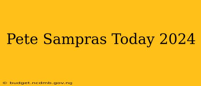 Pete Sampras Today 2024