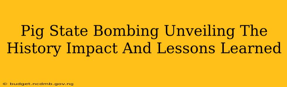 Pig State Bombing Unveiling The History Impact And Lessons Learned