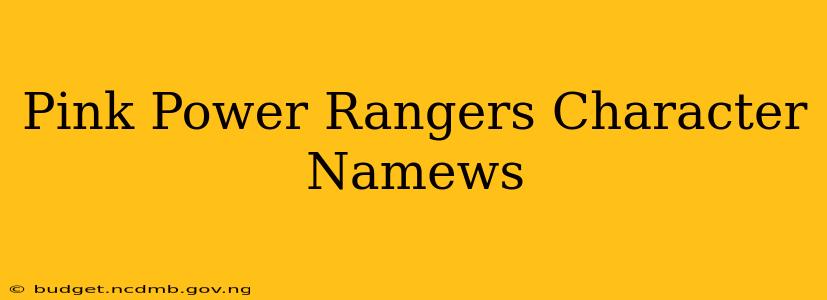 Pink Power Rangers Character Namews