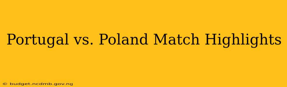 Portugal vs. Poland Match Highlights