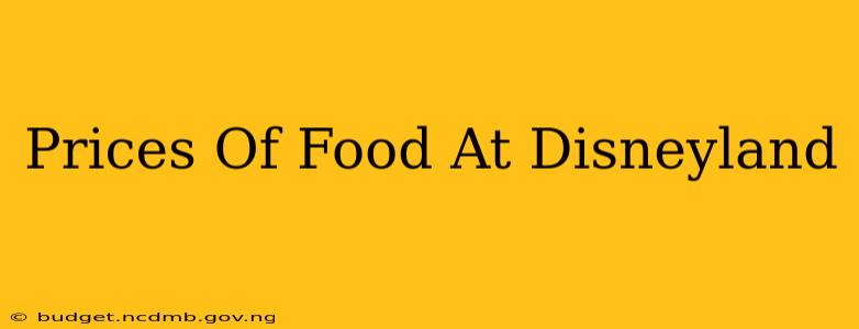 Prices Of Food At Disneyland