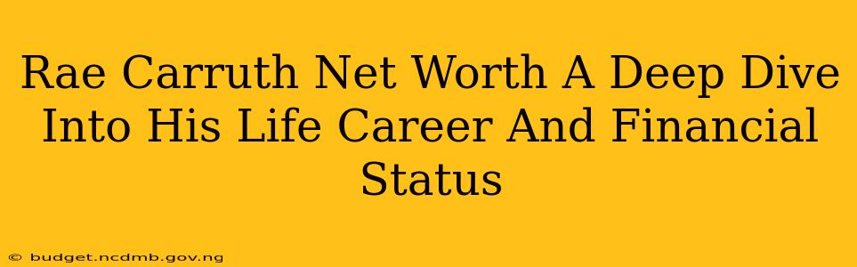 Rae Carruth Net Worth A Deep Dive Into His Life Career And Financial Status