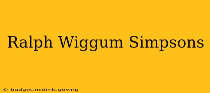 Ralph Wiggum Simpsons