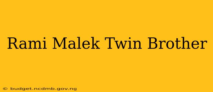 Rami Malek Twin Brother