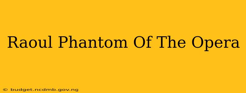 Raoul Phantom Of The Opera