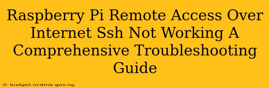 Raspberry Pi Remote Access Over Internet Ssh Not Working A Comprehensive Troubleshooting Guide