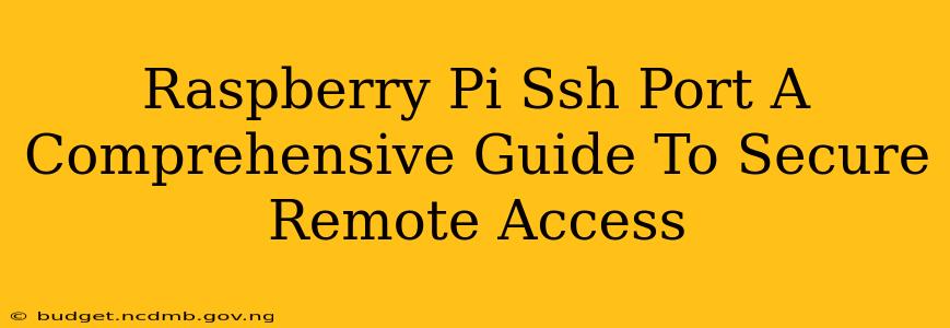 Raspberry Pi Ssh Port A Comprehensive Guide To Secure Remote Access
