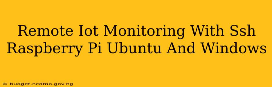 Remote Iot Monitoring With Ssh Raspberry Pi Ubuntu And Windows