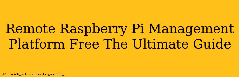 Remote Raspberry Pi Management Platform Free The Ultimate Guide