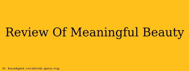 Review Of Meaningful Beauty