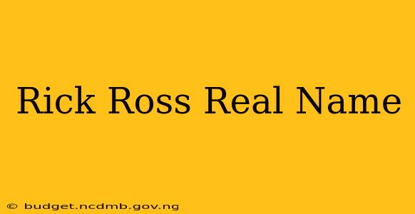 Rick Ross Real Name