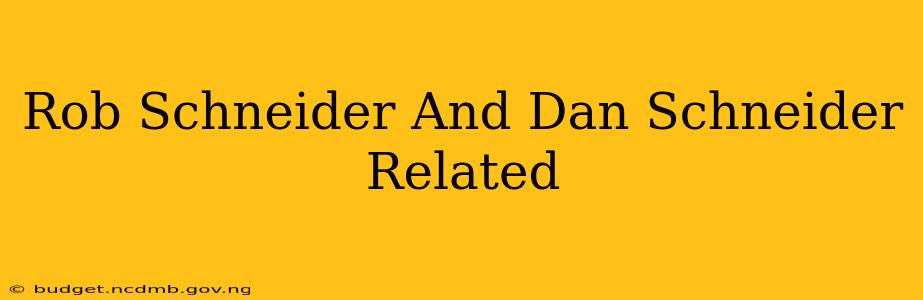 Rob Schneider And Dan Schneider Related