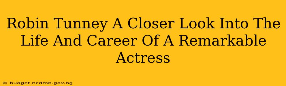 Robin Tunney A Closer Look Into The Life And Career Of A Remarkable Actress