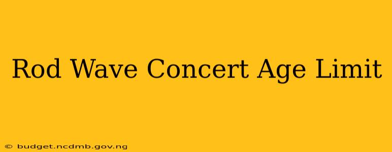 Rod Wave Concert Age Limit